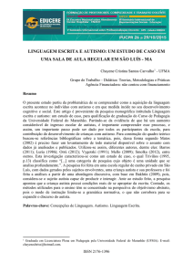 LINGUAGEM ESCRITA E AUTISMO: UM ESTUDO DE CASO EM