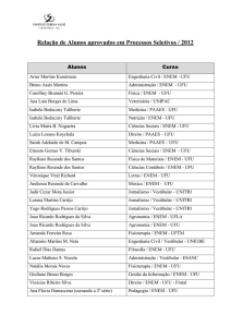 Relação de Alunos aprovados em Processos Seletivos