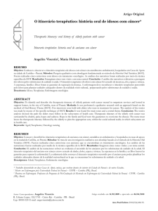 O itiner&aacute;rio terap&ecirc;utico: hist&oacute;ria oral de idosos com c&acirc;ncer