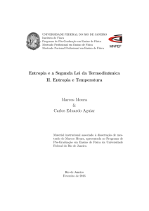 Entropia e Temperatura - Instituto de Física / UFRJ