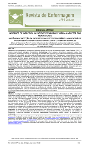 incidence of infection in patients temporary with a catheter