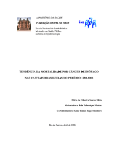 tendência da mortalidade por câncer de esôfago - Arca