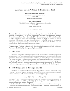 Algoritmos para o Problema de Equilíbrio de Nash 1 Introdução 2