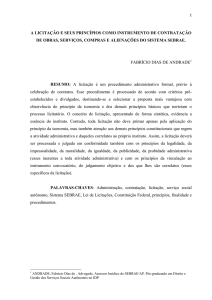 a licitação e seus princípios como instrumento de contratação