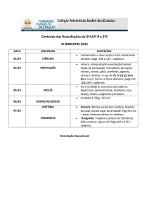 Conteúdo das Reavaliações do 2ºA/2º B e 2ºC 3º BIMESTRE 2015