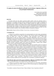 O regime de metas de inflação no Brasil: características e algumas