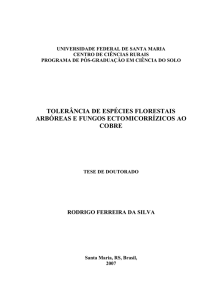 Tolerância de espécies florestais arbóreas e fungos