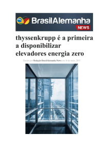 thyssenkrupp é a primeira a disponibilizar elevadores energia zero
