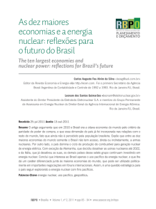 As dez maiores economias e a energia nuclear: reflexões para o