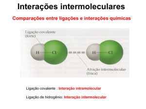 Ligações intermoleculares