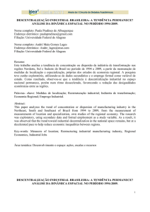 descentralização industrial brasileira: a tendência permanece