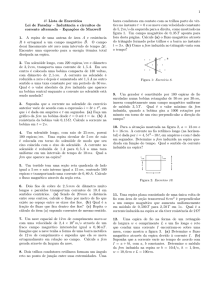 1 4a Lista de Exercícios Lei de Faraday – Indutância e circuitos de