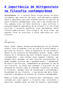 A importância de Wittgenstein na filosofia contemporânea,Mutação