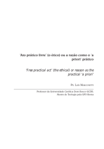 `Ato prático livre` (o ético) ou a razão como o `a priori` prático `Free