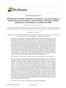 Eficiência de inseticidas, aplicados nas sementes e em