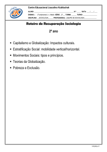 Roteiro de Recuperação Sociologia 2ª ano Capitalismo e