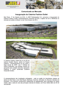 Comunicado ao Mercado Inauguração do Catarina Fashion