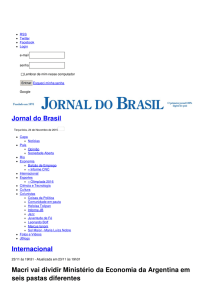 Jornal do Brasil Internacional Macri vai dividir Ministério da