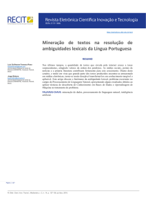 Mineração de textos na resolução de ambiguidades lexicais da