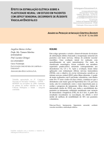 EFEITO DA ESTIMULAÇÃO ELÉTRICA SOBRE A PLASTICIDADE