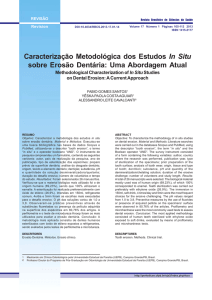 Caracterização Metodológica dos Estudos In Situ sobre Erosão