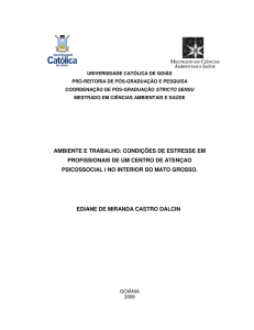 ambiente e trabalho: condições de estresse em