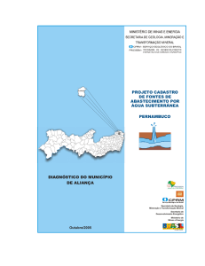 DIAGNÓSTICO DO MUNICÍPIO DE ALIANÇA PERNAMBUCO