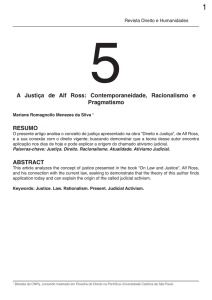 A Justiça de Alf Ross: Contemporaneidade, Racionalismo e