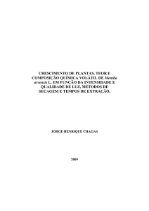 TESE Crescimento de plantas, teor e composição química
