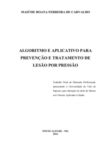 Algoritmo e aplicativo para prevenção e tratamento de