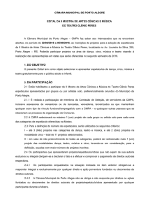 edital para a II Mostra de Artes Cênicas e Música do Teatro Glênio