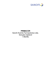 PRIMACOR Sanofi-Aventis Farmacêutica Ltda. Solução Injetável 1