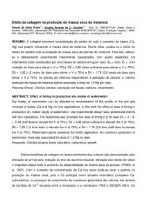 Efeito da calagem na produção de massa seca da melancia