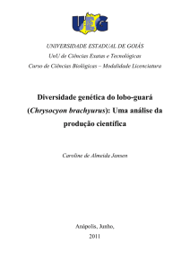 Diversidade genética do lobo-guará (Chrysocyon brachyurus): Uma