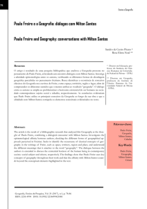 Paulo Freire e a Geografia: diálogos com Milton Santos Paulo Freire