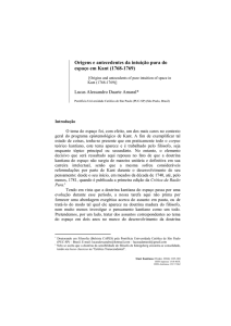 Origens e antecedentes da intuição pura do espaço em Kant (1768