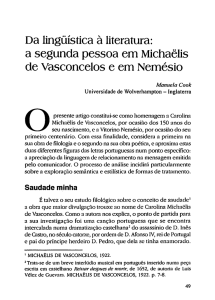 Da lingüística à literatura - Portal de Periódicos da Faculdade de