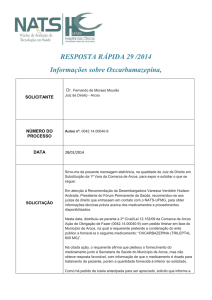 RESPOSTA RÁPIDA 29 /2014 Informações sobre Oxcarbamazepina,