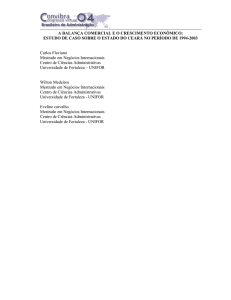 A BALANÇA COMERCIAL E O CRESCIMENTO ECONÔMICO