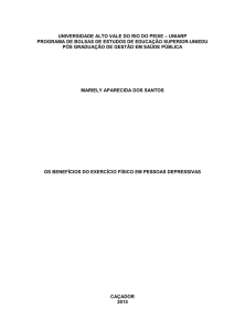 os benefícios do exercício físico em pessoas depressivas