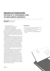 página do português dúvida nº 8: toponímia com ou