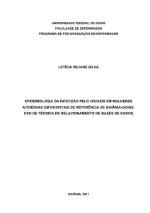 EPIDEMIOLOGIA DA INFECÇÃO PELO HIV/AIDS EM MULHERES