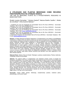 a utilização das plantas medicinais como recurso fisioterapêutico na