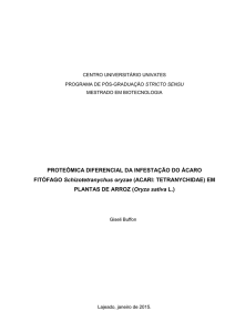 PROTEÔMICA DIFERENCIAL DA INFESTAÇÃO DO