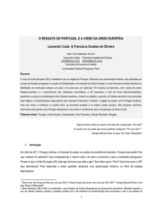 O RESGATE DE PORTUGAL E A CRISE DA UNIÃO EUROPEIA