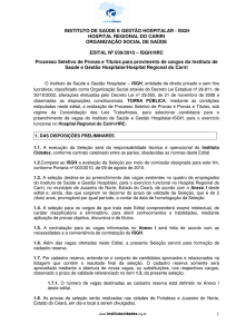 1 INSTITUTO DE SAÚDE E GESTÃO HOSPITALAR