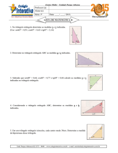 1. No triângulo retângulo determine as medidas x e y indicadas