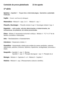 Conteúdo da prova globalizada 23 de agosto 1ª série