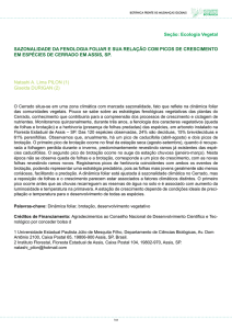 Seção: Ecologia Vegetal SAZONALIDADE DA FENOLOGIA FOLIAR