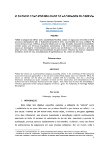 o silêncio como possibilidade de abordagem filosófica